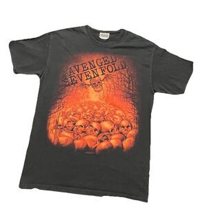 AVENGED SEVENFOLD Vintage 2008 Rock Super Sick Scull T Shirt Medium